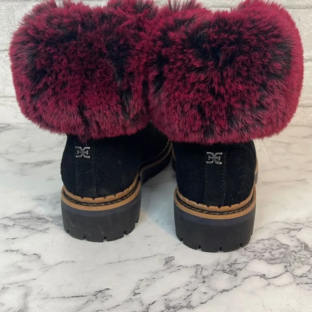 Sam Edelman Black Bowen Suede Hiking Boots 6